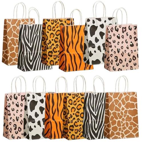 Fako Bijoux® - 24 Papieren Uitdeeltasjes Animal Prints -, Diversen, Cadeauverpakkingen, Verzenden