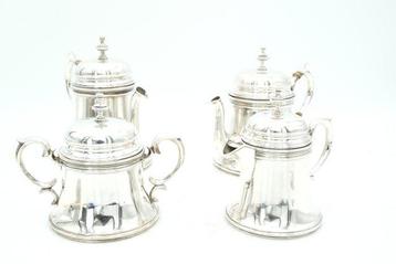 Koffie- en theeservies (4) - .833 zilver - DECO, Antiek en Kunst