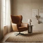 Leren draaifauteuil Leaf - Rancho Cognac (cognac) -, Huis en Inrichting, Eigentijds, Klassiek, Modern, Romantisch, Vintage, Nieuw