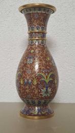 Vaas - Emaille, Messing - China - Chinese cloisonné email, Antiek en Kunst