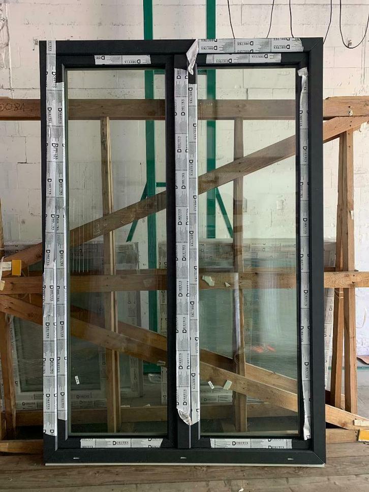 PVC Raam zonder middenstijl B1560xH2340 82mm profiel HR+++, Doe-het-zelf en Bouw, Glas en Ramen, Veiligheidsglas, Nieuw, Gevelraam of Ruit