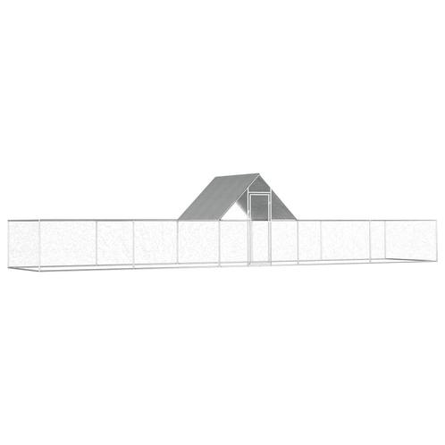 vidaXL Kippenren 10x2x2 m gegalvaniseerd staal, Dieren en Toebehoren, Knaagdieren en Konijnen | Hokken en Kooien, Nieuw, Verzenden
