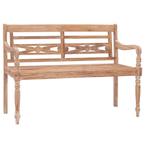 vidaXL Bankje Batavia 120 cm massief teakhout met whitewash, Tuin en Terras, Verzenden, Nieuw