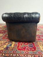 Bank - Chesterfield 3-zits - Kalfsleer - Antieke