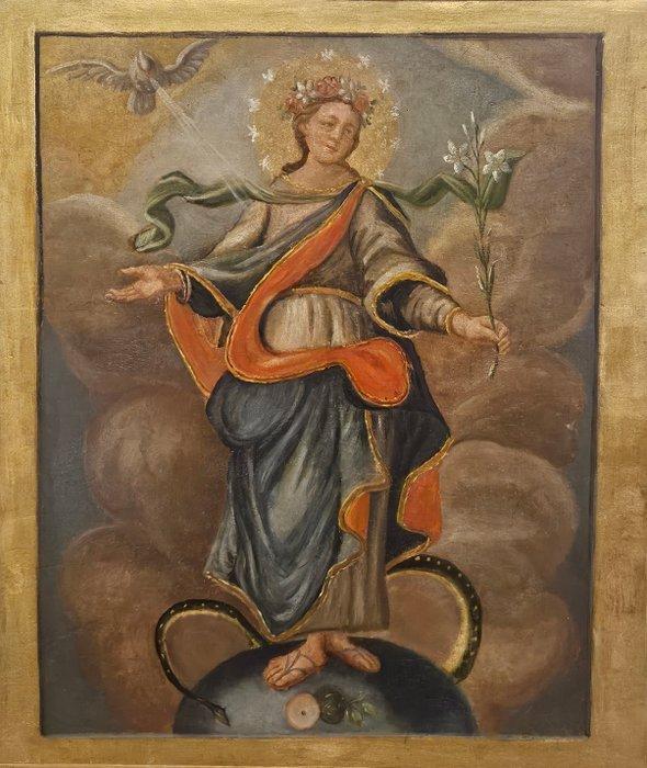 Europese school (XIX), Werkplaats van - Madonna - NO RESERVE, Antiek en Kunst, Kunst | Schilderijen | Klassiek