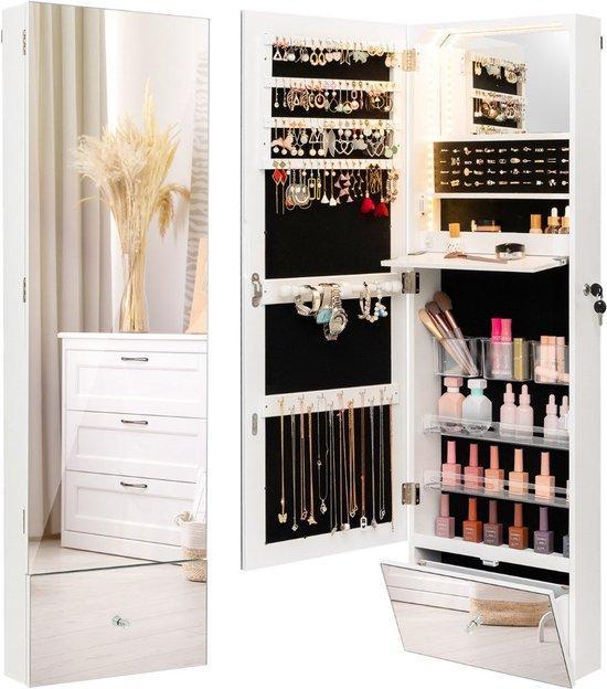 2dekans | Coast Sieradenkastje - met Spiegel - LED, Huis en Inrichting, Woonaccessoires | Spiegels, Ophalen of Verzenden