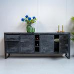 Dressoir Mangohout Kelvin 200 Zwart, Verzenden