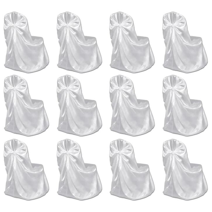 vidaXL Stoelhoes voor bruiloft 12 st wit, Jardin & Terrasse, Accessoires mobilier de jardin, Envoi