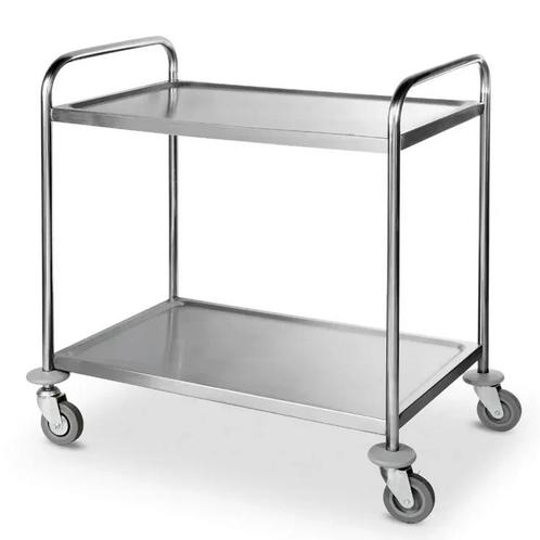 Serveerwagen | RVS | 2 Niveaus (830x510) | Wielen (Geremd), Zakelijke goederen, Horeca | Keukenapparatuur, Nieuw in verpakking