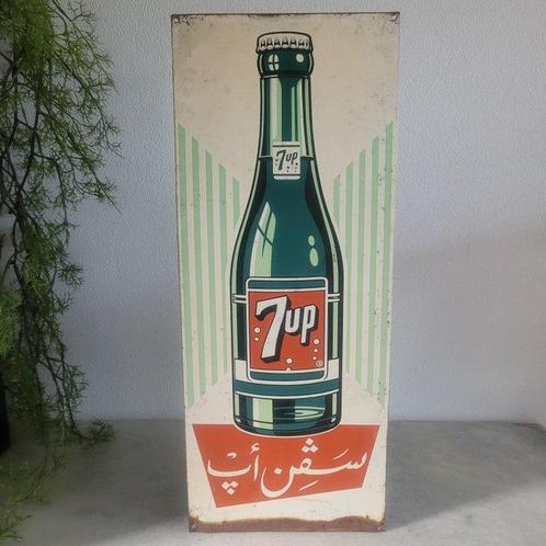 Reclamebord Seven Up, 1950 - Enseigne publicitaire - Métal, Antiek en Kunst, Antiek | Wandborden en Tegels