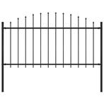 vidaXL Tuinhek met speren bovenkant (1,25-1,5)x1,7 m staal, Verzenden, Nieuw