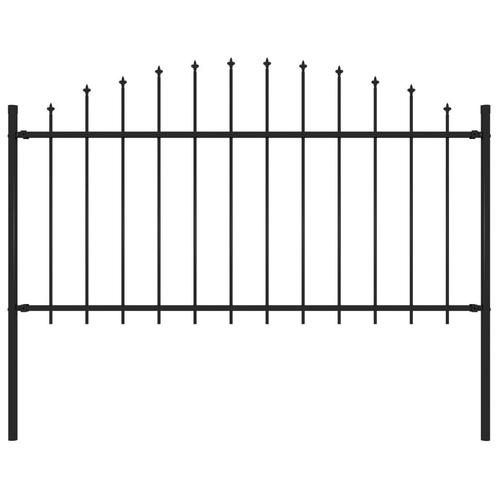 vidaXL Tuinhek met speren bovenkant (1,25-1,5)x1,7 m staal, Tuin en Terras, Tuinhekken en Hekwerk, Nieuw, Verzenden