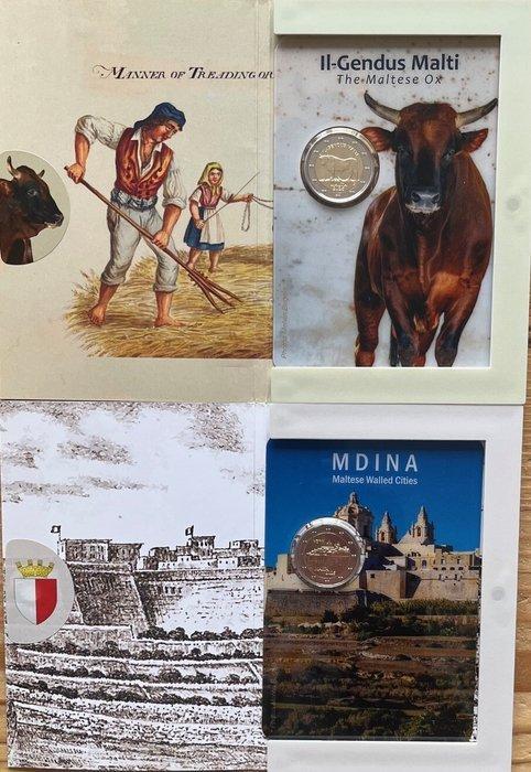 Malta. 2 Euro 2025 The Maltese Ox + Mdina (2 stuks), Postzegels en Munten, Munten | Europa | Euromunten