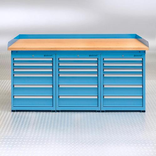Datona Werkbank PRO met bamboe werkblad en 18 lades - 200, Doe-het-zelf en Bouw, Werkbanken, Ophalen of Verzenden