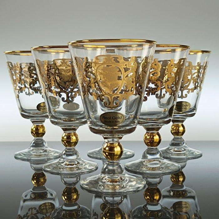 SECOLOVENTESIMO - Kelk (6) - Rose Gold conic - 24 kt goud -, Antiek en Kunst, Antiek | Meubels | Tafels