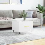 vidaXL Salontafel 50x50x40 cm bewerkt hout hoogglans wit, Verzenden, Nieuw