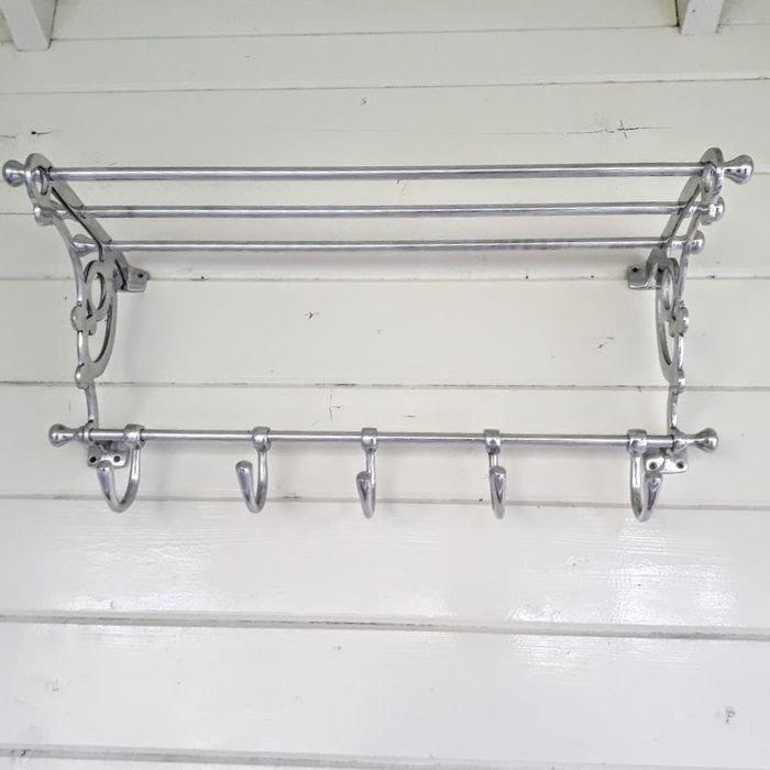 Kapstok - Art deco Trein wandkapstok - Aluminium, chrome, Antiek en Kunst, Curiosa en Brocante