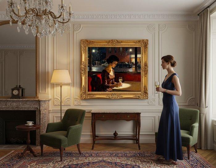 Le Yack - A Glass in the Rain - Hand signed, Antiek en Kunst, Kunst | Designobjecten