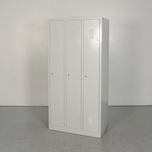 Lockerkast Officenow - Lichtgrijs - 180 x 88,5 cm - 3 deuren, Huis en Inrichting, Kasten | Lockerkasten, Ophalen of Verzenden