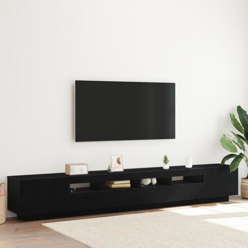 vidaXL TV-kast met LED-verlichting - Zwart Eiken - 260x35x40, Huis en Inrichting, Kasten |Televisiemeubels, Nieuw, Verzenden