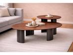 Veiling -  Salontafels set Organisch- Walnoot - Notenhout -