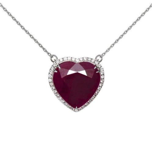 Zonder Minimumprijs - Ketting met hanger - 14 karaat Witgoud, Handtassen en Accessoires, Antieke sieraden