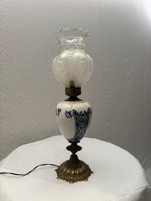 Lamp - Delfts Blauw Keramieken met Messing Details -, Antiek en Kunst, Curiosa en Brocante