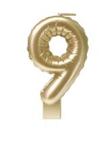 Kaars Folie Ballon Goud 9 10cm, Nieuw, Verzenden
