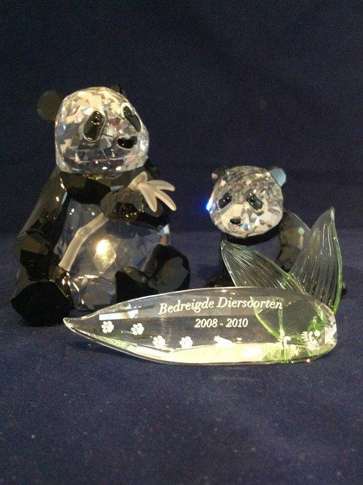 Beeldje - Swarovski - Jaarstuk 2008 - Pandas - 900918 - met, Antiek en Kunst, Curiosa en Brocante