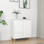 vidaXL Buffet avec pieds en bois blanc brillant bois, Verzenden, Neuf