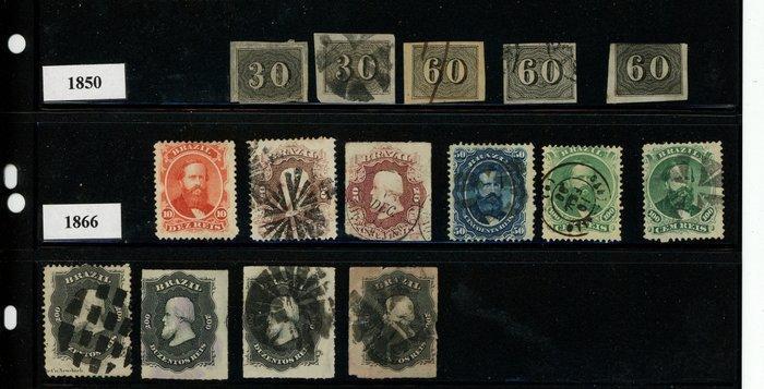 Brazilië 1850 - Brazilië, mooie set met doubles sinds de, Postzegels en Munten, Postzegels | Amerika