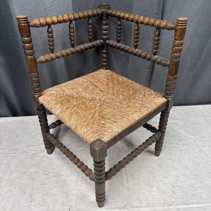 Chaise - Bois, Riet, bois de chêne. - Bobbinstoel, vintage., Antiek en Kunst, Curiosa en Brocante