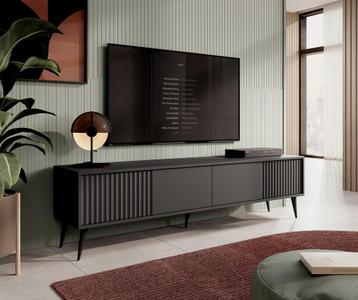 TV-Meubel antraciet 180x40 cm 2 kleppen zwart beschikbaar voor biedingen