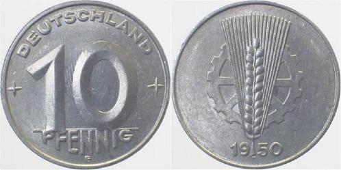 Duitsland 10 Pfennig Ddr 1950 E vorzueglich/stempelglanz..., Timbres & Monnaies, Monnaies | Europe | Monnaies non-euro, Envoi