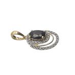 Hanger - 14 karaat Geel goud - 1.23ct. tw. Saffier - Diamant, Handtassen en Accessoires, Antieke sieraden