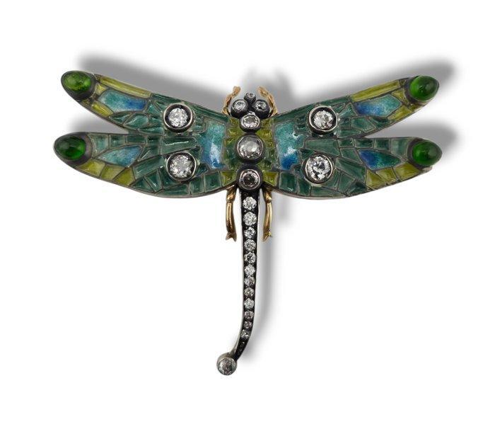 Broche - 14 karaat Geel goud, Antieke keizerlijke periode, Handtassen en Accessoires, Antieke sieraden