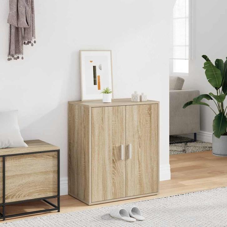 vidaXL Schoenenkast 60x35x70 cm bewerkt hout sonoma, Huis en Inrichting, Kasten | Schoenenkasten, Nieuw, Verzenden