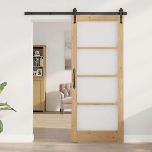 vidaXL Binnendeur met Glas ORKDAL Bruin 83 x 202 cm, Doe-het-zelf en Bouw, Deuren en Vliegenramen, Nieuw, Verzenden