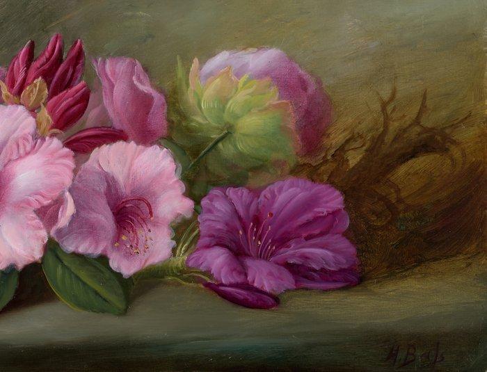 Hilaire Bals (1940) - Rhododendron - NO RESERVE, Antiek en Kunst, Kunst | Schilderijen | Klassiek