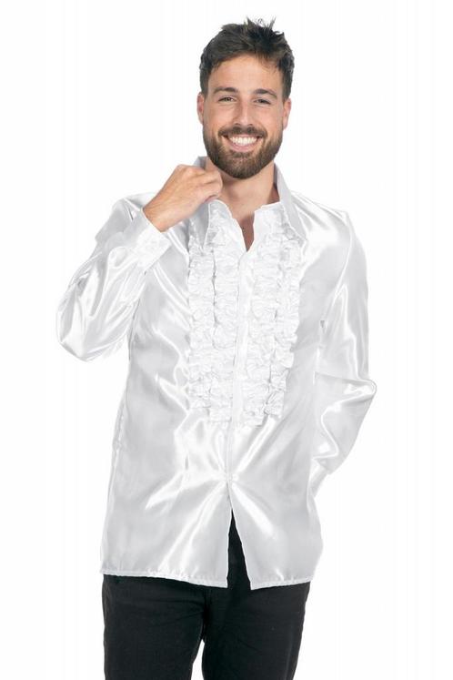 Disco Blouse Ruches Wit, Vêtements | Hommes, Costumes de carnaval & Vêtements de fête, Envoi