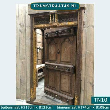 Antieke teakhouten deur, inloopkast deur, decoratieve deur