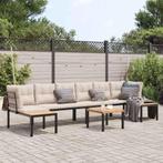 vidaXL 5-delige Loungeset met kussens gepoedercoat staal, Tuin en Terras, Tuinsets en Loungesets, Verzenden, Nieuw, Loungeset