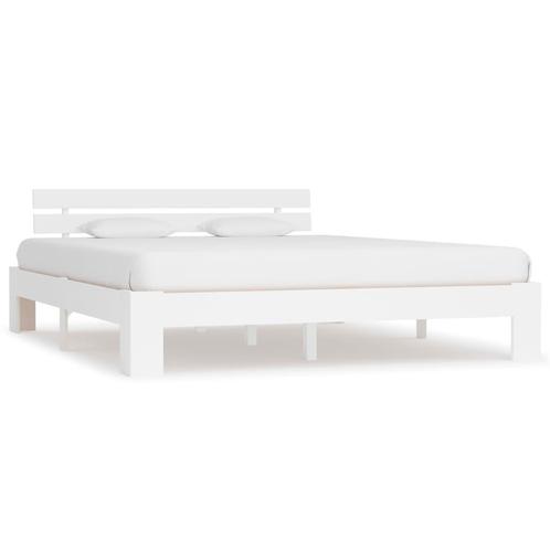 vidaXL Cadre de lit avec tête de lit blanc 160x200 cm, Huis en Inrichting, Slaapkamer | Bedden, Verzenden