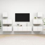 vidaXL 8-delige Tv-meubelset spaanplaat wit, Huis en Inrichting, Kasten |Televisiemeubels, Nieuw, Verzenden