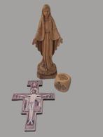 Sculpture, Madonna Immaculata - Handarbeit + Wandkreuz +