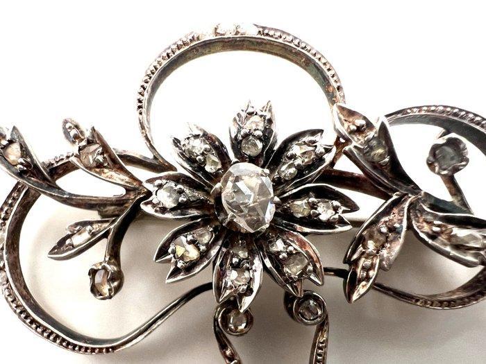 Hanger - 18 karaat Roségoud, Zilver Diamant (Natuurlijk), Handtassen en Accessoires, Antieke sieraden