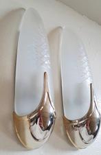 Wandlamp (2) - Glas, Messing - Vintage wandlampen, Antiek en Kunst