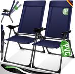 Tuinstoelen verstelbaar - Ligstoel - Set van 2 - Blauw - KES, Huis en Inrichting, Verzenden, Nieuw
