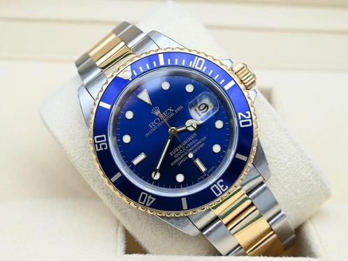 Rolex Submariner Ref. 16613 Year 2000 (Box & Papers), Handtassen en Accessoires, Horloges | Heren, Goud, Zo goed als nieuw, Goud