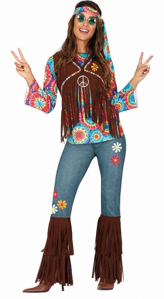 Hippie Kostuum Gekleurd, Kleding | Dames, Carnavalskleding en Feestkleding, Nieuw, Verzenden